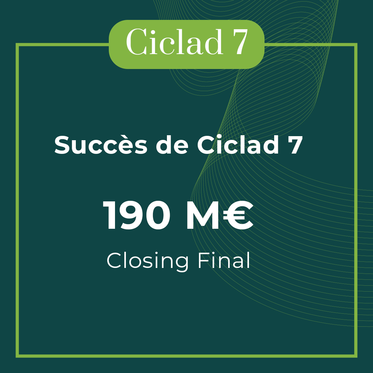 Ciclad Gestion Sarl Raises €190 Million for Ciclad 7 Fund